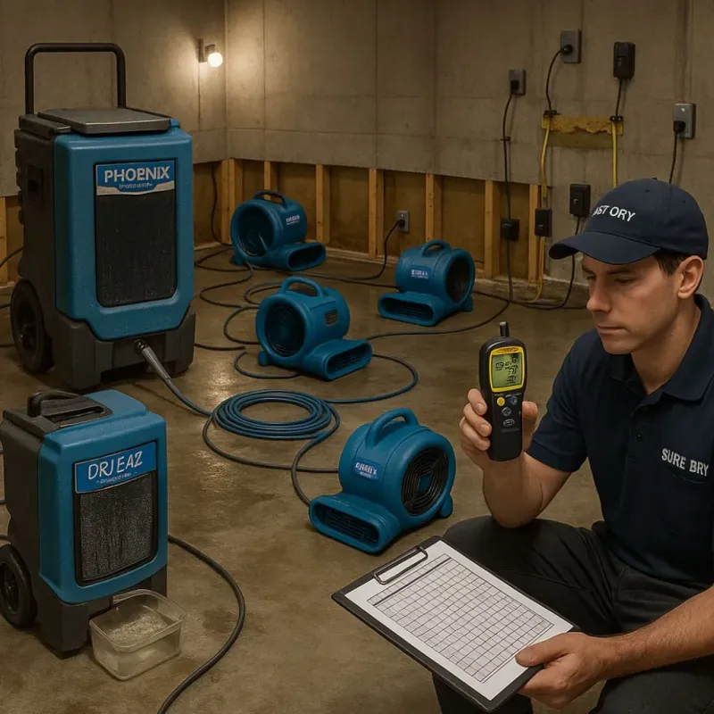 Structural Drying and Dehumidification process in Weston, NJ